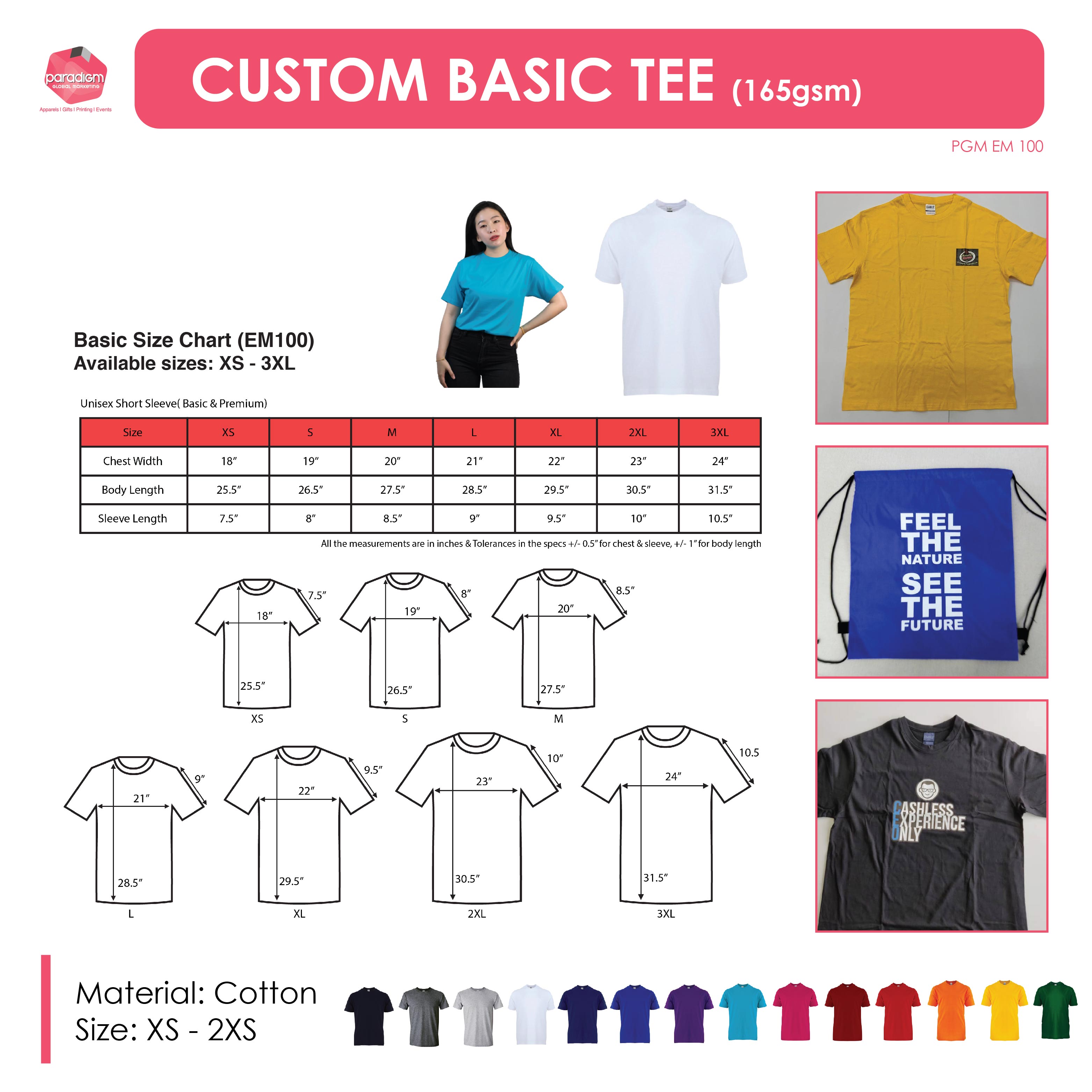 Basic Tee Shirt (165gsm)